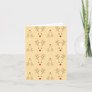 Rustic Reindeer Pattern Christmas Card
