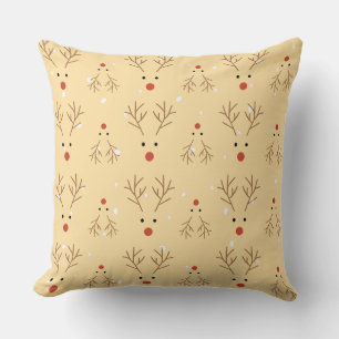 Rustic Reindeer Pattern Throw Pillow