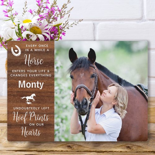 Rustic Remembrance Equine Horse Memorial Plaque