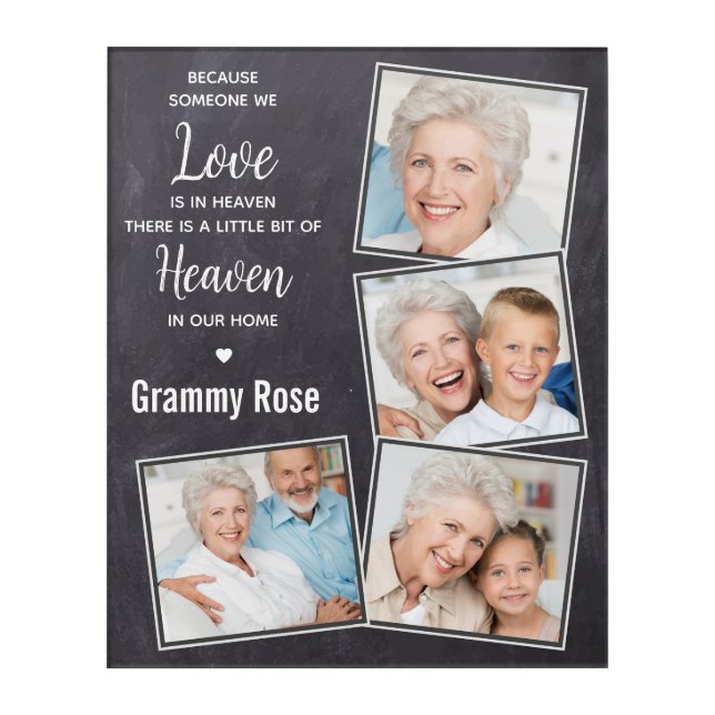 Rustic Remembrance Photo Collage Memorial Acrylic Print (Front)