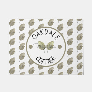 Rustic Rental Cabin Cottage Botanical Leaves Doormat