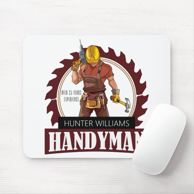 Rustic Repairman Construction Handyman Modern Mouse Pad (With Mouse)