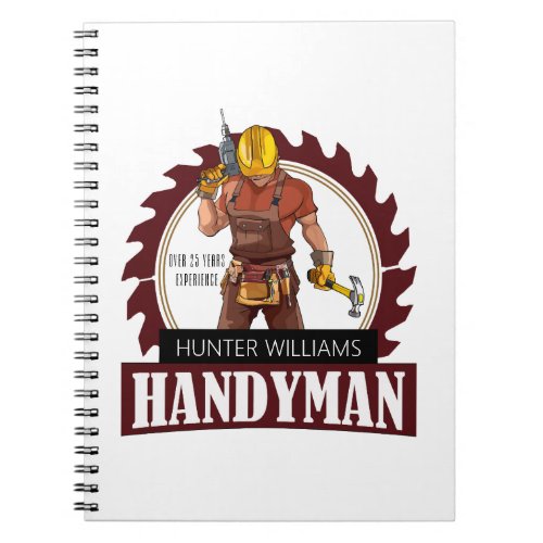 Rustic Repairman Construction Handyman Modern Notebook