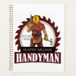 Rustic Repairman Construction Handyman Modern Planner<br><div class="desc">Introducing the Rustic Repairman Construction Handyman Modern Planner, the perfect way to show off your expertise and quality of work! With its bold animated logo, featuring a handyman in overalls, a hard helmet and tool belt – plus the reassuringly professional word ‘handyman’, in sturdy serif font – and personalise with...</div>