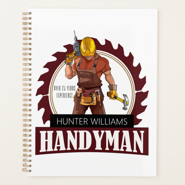 Rustic Repairman Construction Handyman Modern Planner (Front)