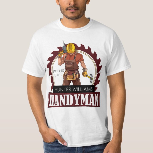 Rustic Repairman Construction Handyman Modern T-Shirt (Front)