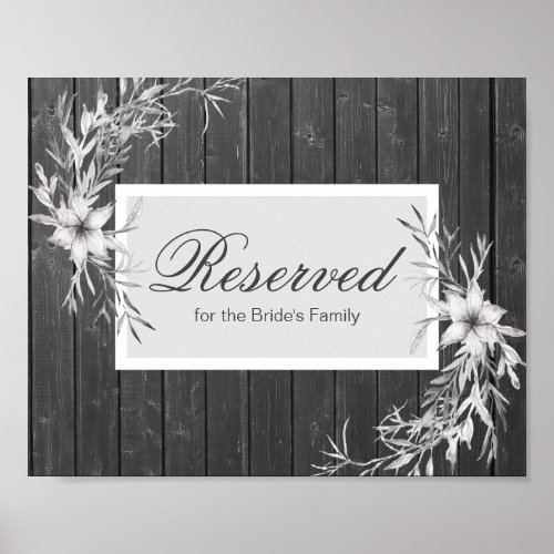 Rustic Reserved for Brides Family wedding sign