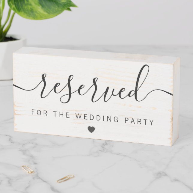 Rustic Reserved Sign for Wedding, Wood Box (In Situ Horizontal)
