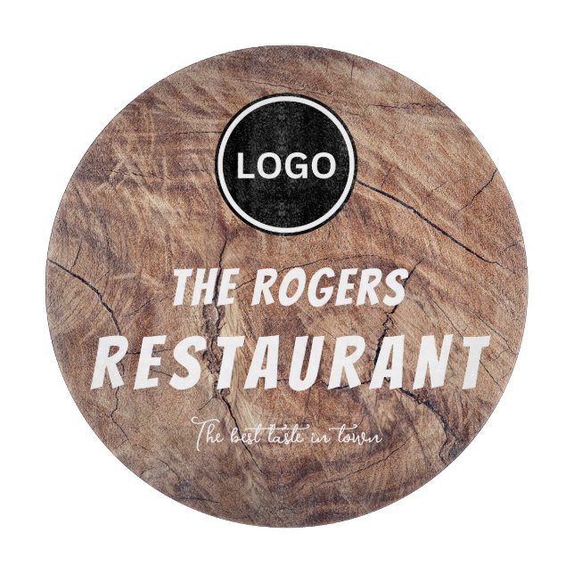 Rustic Restaurant Business Logo Cutting Board (Front)
