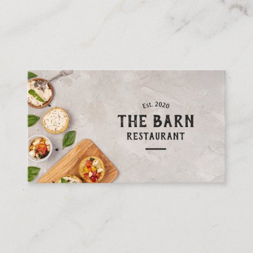 Rustic Restaurant Catering Chef Cafe Business Card