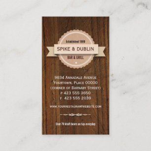 Rustic Restaurant Hospitality Business Card