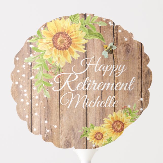Rustic Retirement Congratulations Floral Balloon (Front)