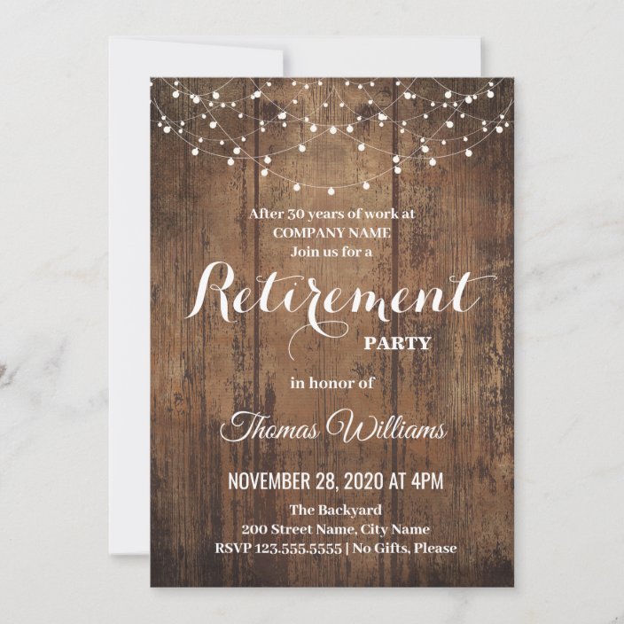 Rustic Retirement Invitation | Zazzle.com