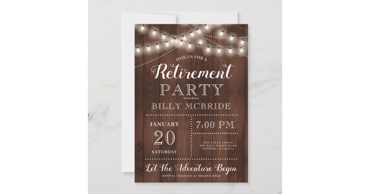 Rustic Retirement Party Invitation | Zazzle