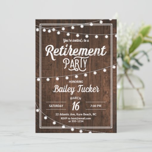 Rustic Retirement Party Invitation 