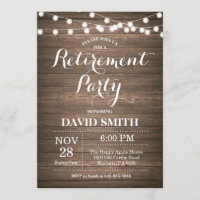 Rustic Retirement Party Invitation Card