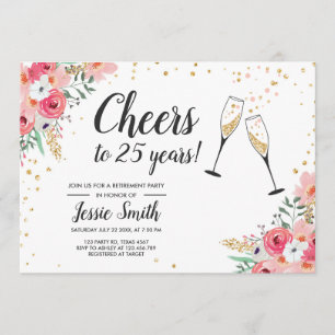 Rustic Retirement Party Invitation Floral