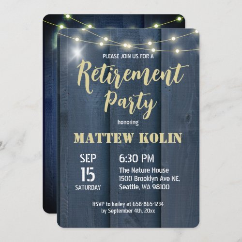 Rustic Retirement Party Vintage Cards Invitations 