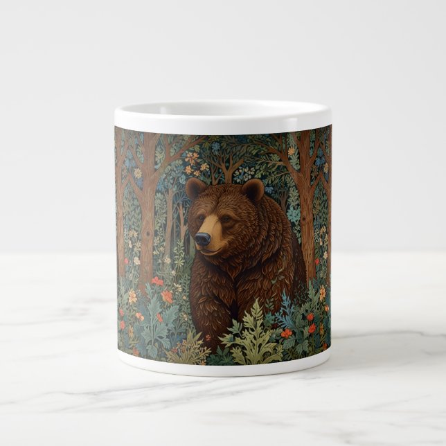 Rustic retro brown bear giant coffee mug (Front)