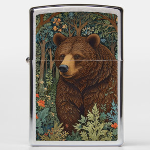 Rustic retro brown bear zippo lighter