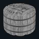 Rustic  Retro Chateau Wine Barrel Monogram  Pouf<br><div class="desc">Rustic Retro Chateau Wine Barrel Monogram pouf.Easily personalize with your information.</div>