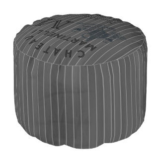 Rustic  Retro Chateau Wine Barrel Monogram  Pouf