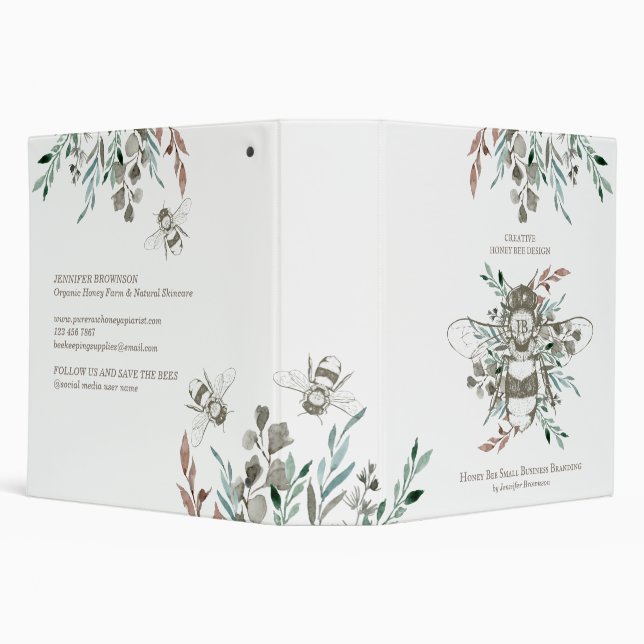 Rustic Retro Creative Honey Bee Apiary 3 Ring Binder (Background)