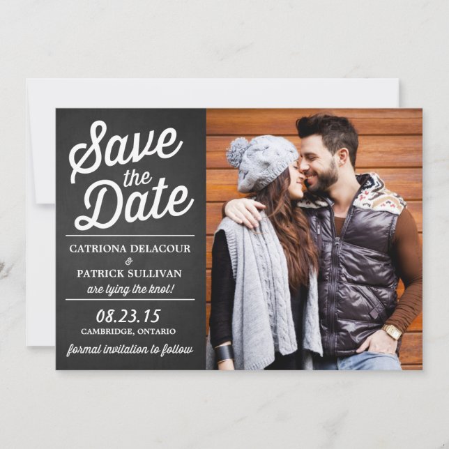 Rustic Retro Script | Save the Date Announcement (Front)