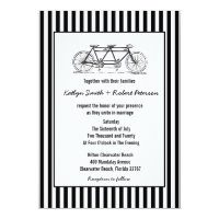 Rustic Retro Tandem Bicycle Wedding Invitation