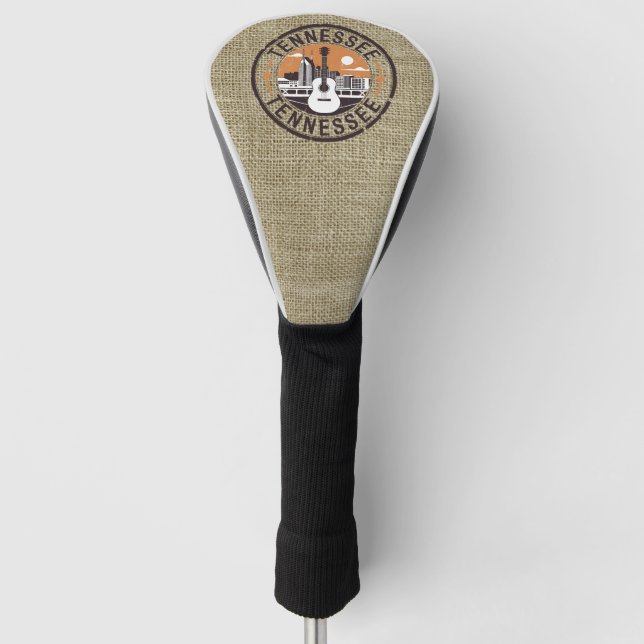 Rustic Retro Tennessee Travel Stamp Golf Head Cover (Front)