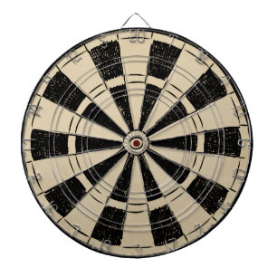 Rustic Retro Vintage Black and Brown Dart Board