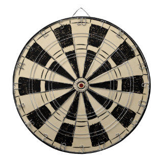 Rustic Retro Vintage Black and Brown Dart Board