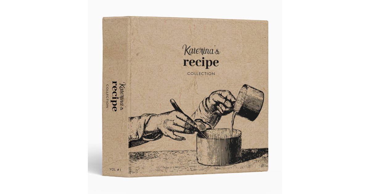 Rustic Vintage Farmhouse Kitchen Utensils Cookbook 3 Ring Binder