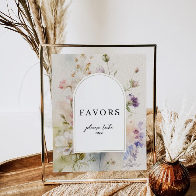 Rustic Retro Wildflowers Favors Sign (Creator Uploaded)