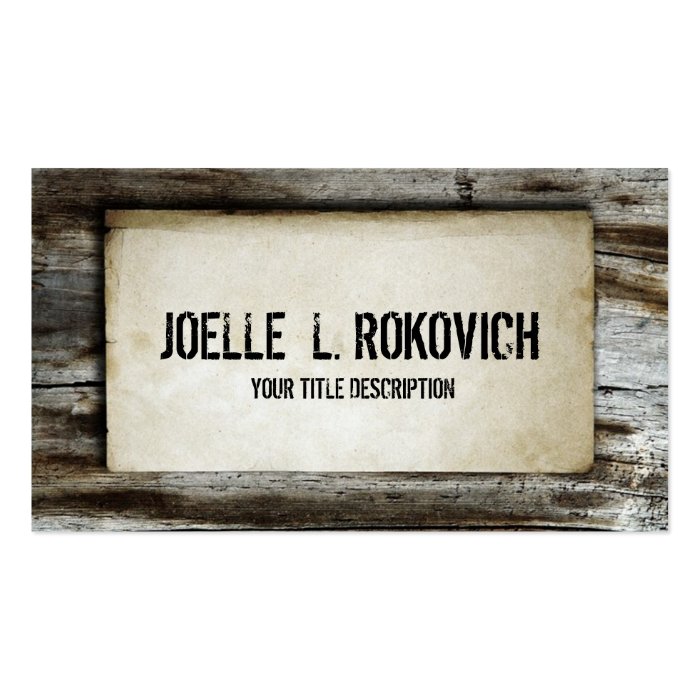 Rustic Retro Wood Plank Business Card Template