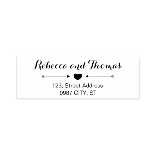 Rustic return address self_inking wedding stamp