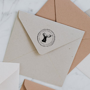 Rustic Return Address Stamp Stag Deer