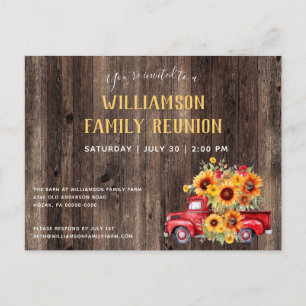 Rustic Reunion Rustic Wood Family Reunion  Invitation Postcard