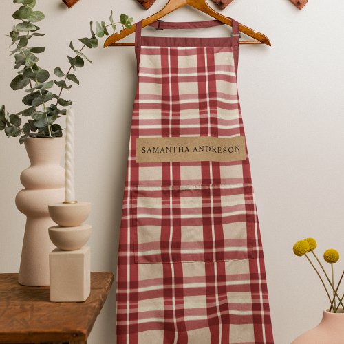 Rustic Reverie  Embracing the Farmhouse Red Plaid Apron
