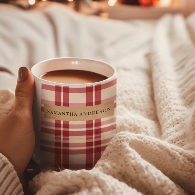 Rustic Reverie | Embracing the Farmhouse Red Plaid Coffee Mug (Creator Uploaded)