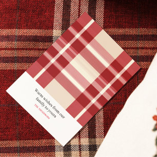 Rustic Reverie   Embracing the Farmhouse Red Plaid Holiday Card