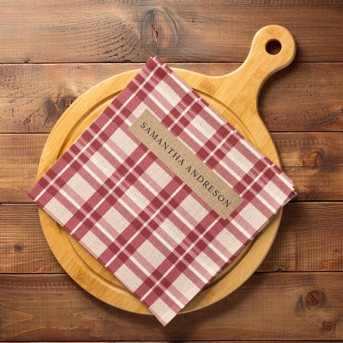 Rustic Reverie  Embracing the Farmhouse Red Plaid Kitchen Towel