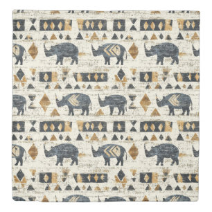 Rustic Rhino Tribal Pattern (1) Duvet Cover