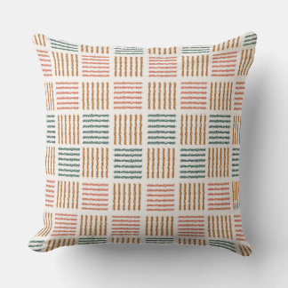 Rustic Rhythm Plaid – Modern Boho  Throw Pillow