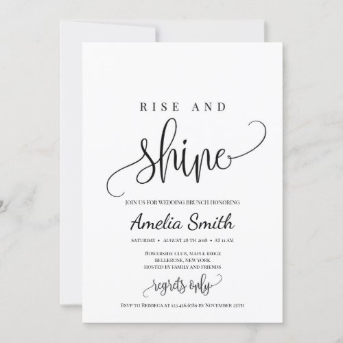 Rustic rise and shine wedding brunch invitation