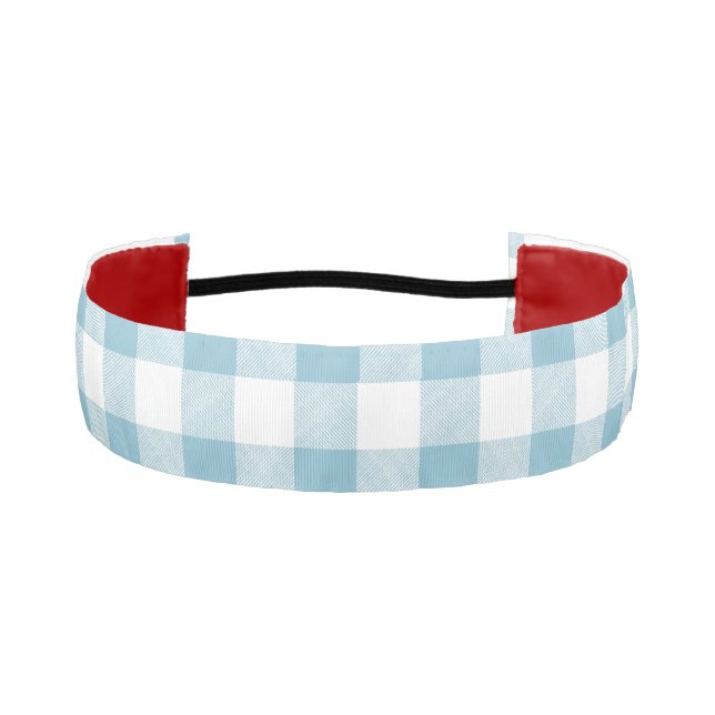 Rustic River Blue Buffalo Check Athletic Headband (Front)