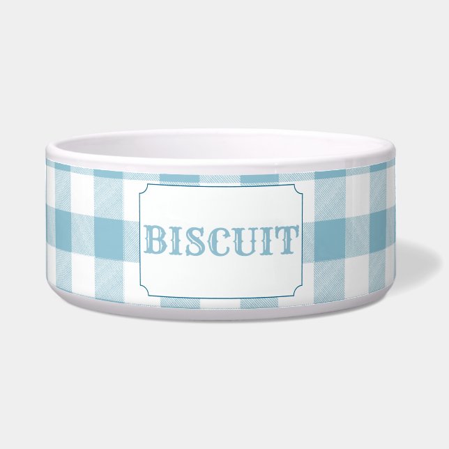 Rustic River Blue Buffalo Check Bowl (Front)