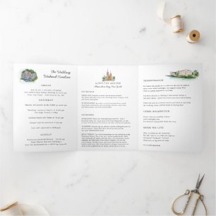 Rustic River Wedding Program