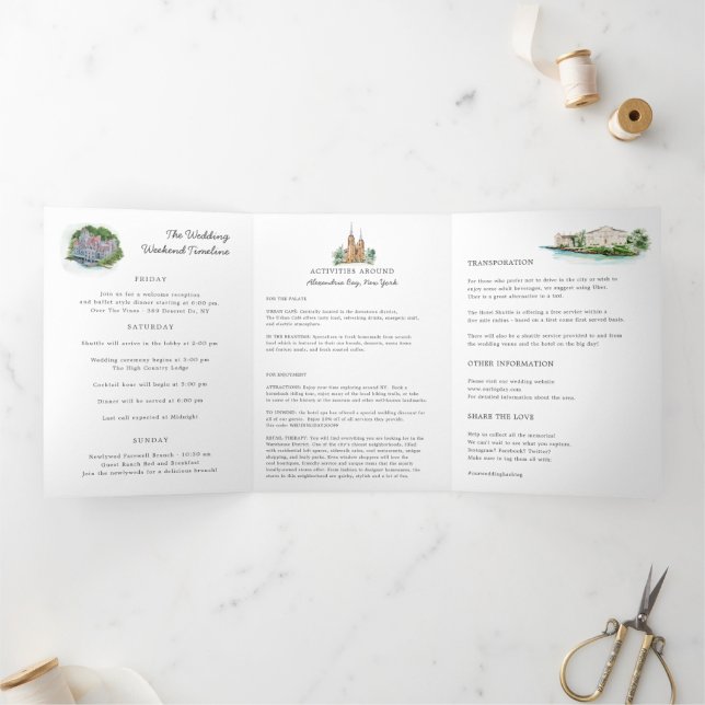 Rustic River Wedding Program (Inside)