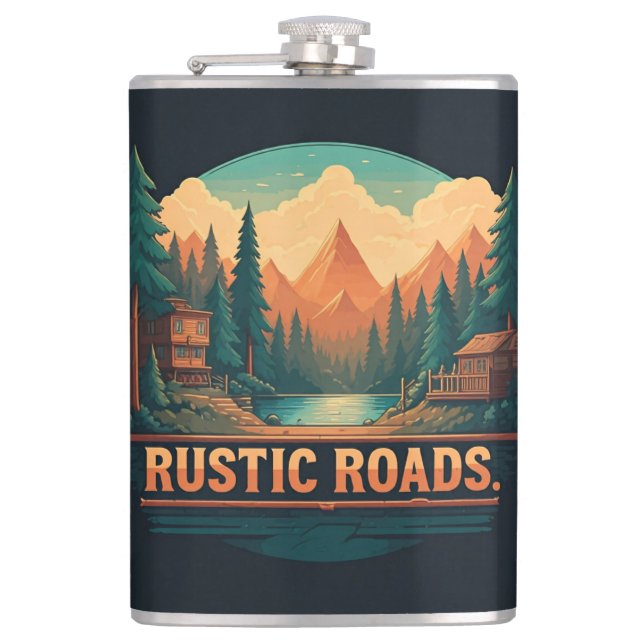Rustic Roads  Flask (Front)